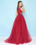 Mac Duggal - 20082H Illusion Beaded Bodice Tulle Ballgown In Red