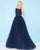 Mac Duggal - 20082H Illusion Beaded Bodice Tulle Ballgown In Blue