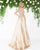 Mac Duggal - 20086D Floral Embroidered Metallic Gown In Pink and Gold