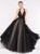 Colors Dress - 2009 Sleeveless Deep V-neck Dotted Ballgown in Black and Neutral