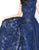 Mac Duggal - 20098R Lace High Neck Sheath Dress With Overskirt in Blue