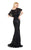 Mac Duggal Black White Red - 20103R Beaded Lace Mermaid Gown In Black