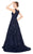 Mac Duggal Couture - 20105D Beaded Embroidered Illusion Jewel Gown in Blue
