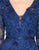 Mac Duggal Couture - 20108D Beaded Embroidered V-Neck Evening Gown In Blue