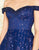 Mac Duggal Couture - 20111D Off Shoulder Cluster Sequined A-Line Gown In Blue