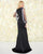 Mac Duggal Black White Red - 20116R Silver Beaded Bateau Trumpet Dress In Black