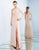 Ieena Duggal - 26038I Side Gathered Asymmetrical Evening Dress In Pink