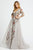 Mac Duggal Couture - 20125D Floral Embroidered Dress With Overskirt In Gray and Multi-Color