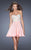 La Femme - 20133 Sweet Pastel Strapless Mini Dress  In Pink