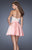 La Femme - 20133 Sweet Pastel Strapless Mini Dress  In Pink