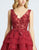 Mac Duggal Evening - 20136D Sleeveless V-Neck Tiered Ballgown In Red