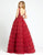 Mac Duggal Evening - 20136D Sleeveless V-Neck Tiered Ballgown In Red