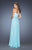 La Femme - 20139 Strapless Crystal Bodice Bow Evening Dress In Blue