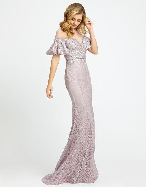 Mac Duggal Evening - 20140D Embroidered Illusion Sheath Evening Gown In Pink