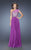 La Femme - 20141 Sheer One Shoulder A-line Dress in Purple