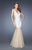 La Femme - 20147 Sparkling Halter Neck Mermaid Gown In White