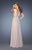 La Femme - 20149 Elegant Deep V-Neck Grecian Evening Gown In Neutral