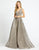 Mac Duggal Evening - 20155D Bead Embellished Gown with Overskirt In Gray