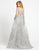 Mac Duggal Evening - 20157D Embroidered Plunging V-Neck Dress In Gray