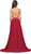Dancing Queen - 2015 Lace Embellished Illusion Bodice Chiffon Gown In Red