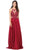 Dancing Queen - 2015 Lace Embellished Illusion Bodice Chiffon Gown In Red