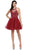 Dancing Queen - 2016 Beaded Halter A Line Cocktail Dress in Red