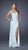 La Femme - Dainty Strapless Sweetheart Sheath Gown with Slit 20165 in Green and White