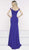 Colors Dress - 2017 Cold Shoulder Long Faille Evening Dress in Blue