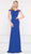 Colors Dress - 2017 Cold Shoulder Long Faille Evening Dress in Blue