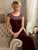 Christina Wu Elegance - 20173 Bejeweled Bateau Jersey Trumpet Dress in Red