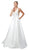 Nox Anabel - E156P Deep V-neck Pleated A-line Dress In White