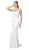Nox Anabel - T253 Metallic Stripped Illusion Cutout Back Gown In White