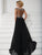 Christina Wu Elegance - 20185 Beaded Illusion Bateau Chiffon  Dress in Black and Neutral