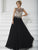 Christina Wu Elegance - 20185 Beaded Illusion Bateau Chiffon  Dress in Black and Neutral
