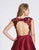 Dave & Johnny - A6727 Cap Sleeve Lace Pleated A-line Dress In Red