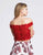 Dave & Johnny - A6621 Two Piece Lace And Floral Print A-line Dress In Red