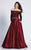 Dave & Johnny - 3997 Two Piece Embellished Off-Shoulder Pleated Dress In Red