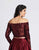 Dave & Johnny - 3997 Two Piece Embellished Off-Shoulder Pleated Dress In Red