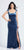 Dave & Johnny - A6691 Embellished Cap Sleeve Sheath Dress With Slit In Blue