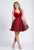 Dave & Johnny - 3772W Sleeveless Deep V-neck Ornate A-line Dress In Red