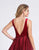 Dave & Johnny - 3772W Sleeveless Deep V-neck Ornate A-line Dress In Red