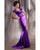 MNM Couture - 2018 Ruched V-Neck Mermaid Dress in Purple