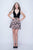 Nina Canacci - 201 Plunging Velvet Bodice Contrast Floral Dress