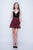 Nina Canacci - 201 Plunging Velvet Bodice Contrast Floral Dress