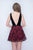 Nina Canacci - 201 Plunging Velvet Bodice Contrast Floral Dress