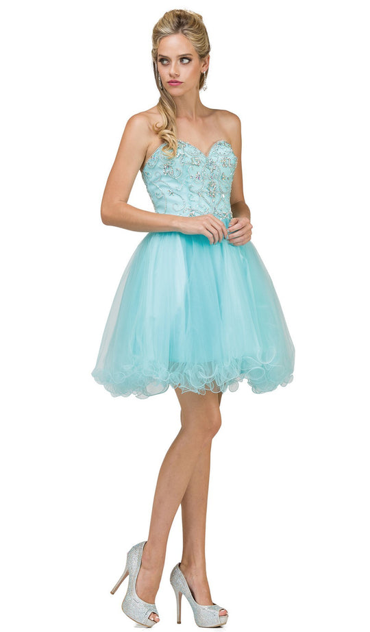 Dancing Queen - 2020 Strapless Ornate Corset Cocktail Dress