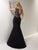 Christina Wu Elegance - 20200 Sequined Illusion Bateau Trumpet Dress in Black