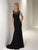 Christina Wu Elegance - 20200 Sequined Illusion Bateau Trumpet Dress in Black