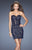 La Femme - Lace Sweetheart Dress in Blue and Neutral