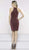 Colors Dress - 2021 Metallic Knit Halter Sheath Dress in Blue